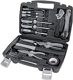 Amazon Basics - Werkzeug-Set für den Haushalt, Stahllegierung, 32 Teile, Schwarz / G