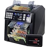Jubula MV-600 Banknotenzähler | Banknotensortierer für gemischte Geldscheine mit 12-facher Falschgelderkennung | Exakt | EUR USD GBP SEK CHF usw. | Geldzählmaschine | Geldzähler | G