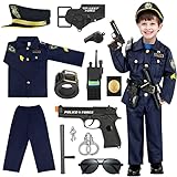INNOCHEER Polizei Kostüm Kinder, Polizei Kostüm für Kinder, Polizei Spielzeug für Kinder Jungen Hallow