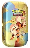 Pokémon-Sammelkartenspiel: Mini-Tin-Box Karmesin & Purpur – 151: Arkani (2 Boosterpacks, 1 Münze & 1 Bildkarte)