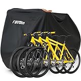 Favoto Fahrradabdeckung Fahrrad Abdeckplane Wasserdicht für 2-3 Fahrräder 210T Oxford-Gewebe Fahrradgarage Fahrrad Plane Schutzhülle Abdeckhaube mit Beutel 200 x 105x 110CM Schw