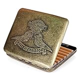 Kytpyi Zigarettenetui 20 Zigaretten, Zigaretten Schachteln, Zigaretten Etui Box, tragbare Vintage Zigarettenbox aus elegantem Metall, Tabakdose für Frauen, fasst 20 Zigaretten, 10.3x6x1.7cm (Gold)