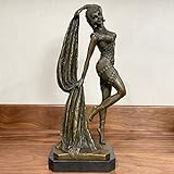 XUUFAERR Statuen Bronze Frau Statue Tänzerin Weibliche Bronzeskulptur Gieß