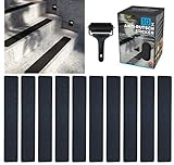 cocofy Anti-Rutsch Sticker für Treppen außen und innen | 10x Streifen (61x10 cm) schwarz | Starker Halt Dank Spezial-Outdoor-Oberfläche | Rutsch-Schutz für Treppenstufen | mit Montag