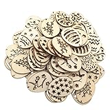 ARTIBETTER 200 Stück Ostern Holzspäne basteln ostern basteln zu ostern holzostereier Ostern Holzaccessoires Ostern Holzornamente farbig schmücken rustikal Kunst-Tag hängende Scheiben hö