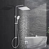 Görbach Edelstahl Duschsystem Duschset ohne Armatur Regendusche Überkopfbrauseset (SJ-E3030CP), C