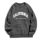 Damen Hoodie Langarm Pullover Grosse Grössen Hip Hop Pullover Tops Rundhals Sweatshirt Damen Ohne Kapuze Teenager Mädchen Vintage Hoodies Langarmshirt Oberteile Y2k Top Winter Herbst Streetw