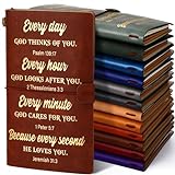 Tenceur 12 Stück Leder-Tagebuch, Notizbuch, christliches Geschenk für Frauen, jeden Tag, Gott Danke von dir, inspirierende Bibel, nachfüllbares Tagebuch, Weihnachten, christliche Ermutigung, Geschenk