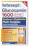 tetesept Glucosamin 1600 - Ergänzungspräparat mit Glucosamin und hochdosiertem Vitamin D3 & Vitamin C - für gesunde Knochen und Knorpel - 1 x 40 Tabletten (Nahrungsergänzungsmittel)