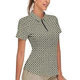 Soneven Damen Golf Poloshirt Leichtes Sportshirt Tailliert Karierte Bluse UPF 50+ Kurzarm 1/4 Reißverschluss Schnelltrocknend für Golf T