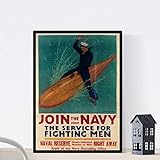 Nacnic Vintage Poster Weinleseplakat für Einberufung in der Marine Größe A3