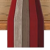 Artoid Mode Rot Planken Antik Alt Rustikal Holz Herbst Tischläufer, Saisonnal Küche Tisch Dekoration Drinnen Urlaub Party Dekor 40x140