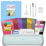Cricut Explore 3 Machine with Sampler Vinyl Pack, Cricut Cutting Mat and Tool Kit Bundle - Starter Cutting Machine Set with Beginner Supplies, Adhesive Vinyl and Essential Tools for DIY Craft Proj