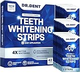 DRDENT Professional Zahnaufhellungsstreifen 21 Anwendungen - Zahnschmelz-sicher - Ohne Schmerzempfindlichkeit - Professionelle Zahnbleaching Strips - 42 Streifen + Mundöffner Ink