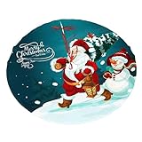 Merry Christmas Weihnachtsbaumrock mit schneebedecktem Wald, 91,4 cm, Weihnachtsbaumröcke, Dekorationen, Weihnachtsbaumschmuck für Bauernhaus, Zuhause, Party, Feiertagsdek