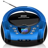 Tragbare Boombox | CD/CD-R | USB | FM Radio | Bluetooth | AUX-In | Kopfhöreranschluss | CD-Player | Kinder Radio | CD-Radio | Stereoanlage | Kompaktanlag