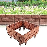 GOCHUSX Kunststoffzaun, Rasen Blumenbeet Kanten, Garten Rand Einfache Installation Dekorativer Garten Zaun (Farbe : Orange, Größe : 4pcs)