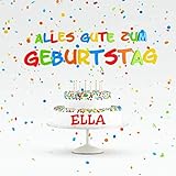 Alles Gute Zum Geburtstag Ella: Individuelles Kindergeburtstag Gästebuch zum Eintragen von Mitteilungen, Bildern und F