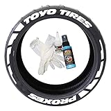Toyo Reifen Proxes Frost – Zubehör für die Kennzeichnung von Reifen – Bastelset mit Kleber & Reiniger/35,6 cm (14 – 16 Zoll) Wheels/1,25 Zoll/Weiß/Rot/8 Stück