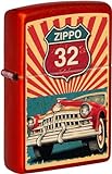 Original Zippo Feuerzeug - Garage Zippo 32 Edition in Metallic Rot mit Aufdruck