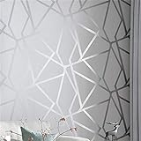 3D-Wandtapete, geometrisch, modernes Design, silbernes Streifenmuster, grau, für Schlafzimmer, Wohnzimmer, Heimdekoration (10 m x 53 cm)