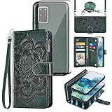 Asuwish Schutzhülle für Samsung Galaxy S20 Plus S20+ 5G, Reißverschluss, Brieftaschen-Schutzhülle mit Displayschutzfolie, Umhängeband, Blumen-Kartenhalter S20 + 5G, S20 Plus, 20S + S2O S 20, 20+, G5