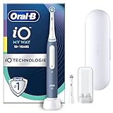 Oral-B iO My Way Elektrische Zahnbürste/Electric Toothbrush ab 10 Jahren, 4 Putzmodi für Zahnpflege, extra Aufsteckbürste für Zahnspange, 1 Reiseetui, Designed by Braun, ocean b