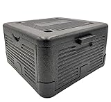 Buri Faltbare Kühlbox 18 Liter Klappbare Thermobox - Wärmebox Thermobehälter Pizzabox 38x38cm - Isolierbox Styroporbox schwarz zum F