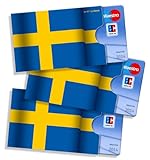 cardbox Motiv: Schweden Flagge/Schwedische Fahne /// 3er Set /// Ausweishüllen/Kartenhüllen/Führerscheinhüllen/Hüllen für alle Karten im Scheckk