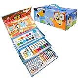 Bluey Malset Kinder 40+ Teile - Grenzenlose Kreativität für Kinder ab 3 Jahren - Notizbuch, Stifte, Aquarellfarb