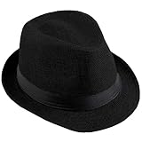 KYEYGWO Fedora-Hut Mode Filz Gangster Hüte für Mann und Frau, Trilby Snap breiter Krempe Vintage Style Dress H