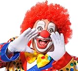 Hatstar Clown Set | Perücke + Handschuhe + rote Nase | für Damen und Herren | zu Karnaval und Fasching | Accessoire für Clown Kostü
