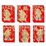 Chinesische rote Umschläge 2024 Jahr des Drachen rote Paket Frühlingsfest Glücksgeldpakete für Glücksgeldumschläge Neujahr Hochzeit (klein, 36 Stück)