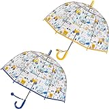 RONIARE 2 Stück Kinder-Regenschirm, transparent, für Regen, Sicherheit, transparente Kuppel, Blasen-Regenschirm für Kleinkinder, Jungen, M