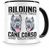 Samunshi® Cane Corso Tasse mit Spruch Bildung Wichtig Cane Corso Wichtiger Geschenk für Hunde Fans Kaffeetasse Lustige Tassen zum Geburtstag