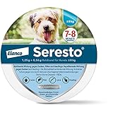 Seresto Elanco Halsband für kleine Hunde bis 8 kg: 7 bis 8 Monate wirksamer Schutz gegen Zecken und Flöhe, Länge 36 cm, 1,25 g + 0,56 g
