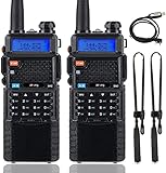 BF5RUV Talkie-Walkie Dual Band VHF/UHF 144-146/430-440MHz Long Range Two Way Radio für Erwachsene mit 3800mAh Batterie, High Gain Lange Antenne und EIN Kabel (2 Pack)