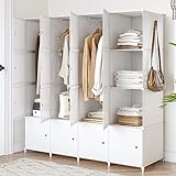 JOISCOPE Kleiderschrank, Portable Garderobe für hängende, modulare Schrank für platzsparende, ideale Storage Organizer Cube für Bücher, Wohnzimmer, Kinderzimmer, Schlafzimmer(16-Würfel)