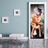 WERBEPUNKT. Türtapete Türposter Türfolie Toilette Frau Style, selbstklebend 2050 x 880