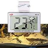 capetsma Aquarium Thermometer, Digital Hygrometer for Reptile Terrarium, Temperature and Humidity Monitor in Acrylic and G