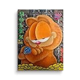 Acrylglasbild Garfield Rolex Hustle Comic Cartoon Dollar Schein Bill Größe 100 X 75 CM, Farbe Ohne R