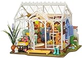 ROBOTIME Miniatur Haus Gewächshaus Holz - Gartenhaus DIY Miniature House Bausatz - Basteln Bastelset Geschenke für Erw