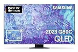 Samsung QLED 4K Q80C 55 Zoll Fernseher (GQ55Q80CATXZG, Deutsches Modell), Smart-TV, Direct Full Array, Neural Quantum Prozessor 4K, Real Depth Enhancer [2023]
