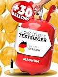 MAGNUM ® Helium Gasflasche inkl. 30 Luftballons – Helium Balloon Gas für bis zu 30 Luftballons – Ballongas Komplettset Made in Germany - Helium Gasflasche klein inkl. 30 Helium B
