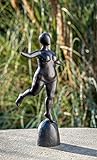 IDYL Bronze Skulptur Dicke nackte Frau | 41x14x20 cm | Bronze-Figur handgefertigt | Gartenskulptur - Wohnbereich-Dekoration | Hochwertiges Kunsthandwerk | W