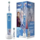 Oral-B Kids Frozen Elektrische Zahnbürste für Kinder ab 3 Jahren, kleiner Bürstenkopf & weiche Borsten, 2 Putzprogramme inkl. Sensitiv, Timer, 4 Disney-Sticker, b
