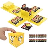 WIKEA Spielkartenhalter für NS - Nintendo Switch-Speicherkartenetui, Videospielkartenhalter mit 16 Spielkartensteckplätzen (Fragezeichen Gelb)