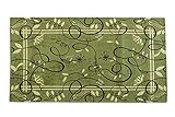 HomeLife - Großer Wohnzimmerteppich (175 x 240 cm) Made in Italy | Farbiger Teppich für Schlafzimmer und Kinderzimmer aus Chenille | Perfekt als Küchenteppiche | Design bunt zweifarbig grü