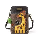 CHALA Crossbody Handy Geldbörse - Frauen PU Leder mehrfarbige Handtasche mit verstellbarem Riemen - Giraffe Brow