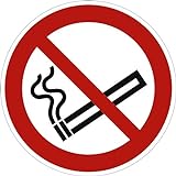 Schild Rauchen verboten gemäß ASR A1.3 / DIN 7010, Alu 20 cm Ø | Rauchverbot | Verbotsschild | Rauchen nicht erlaubt | w